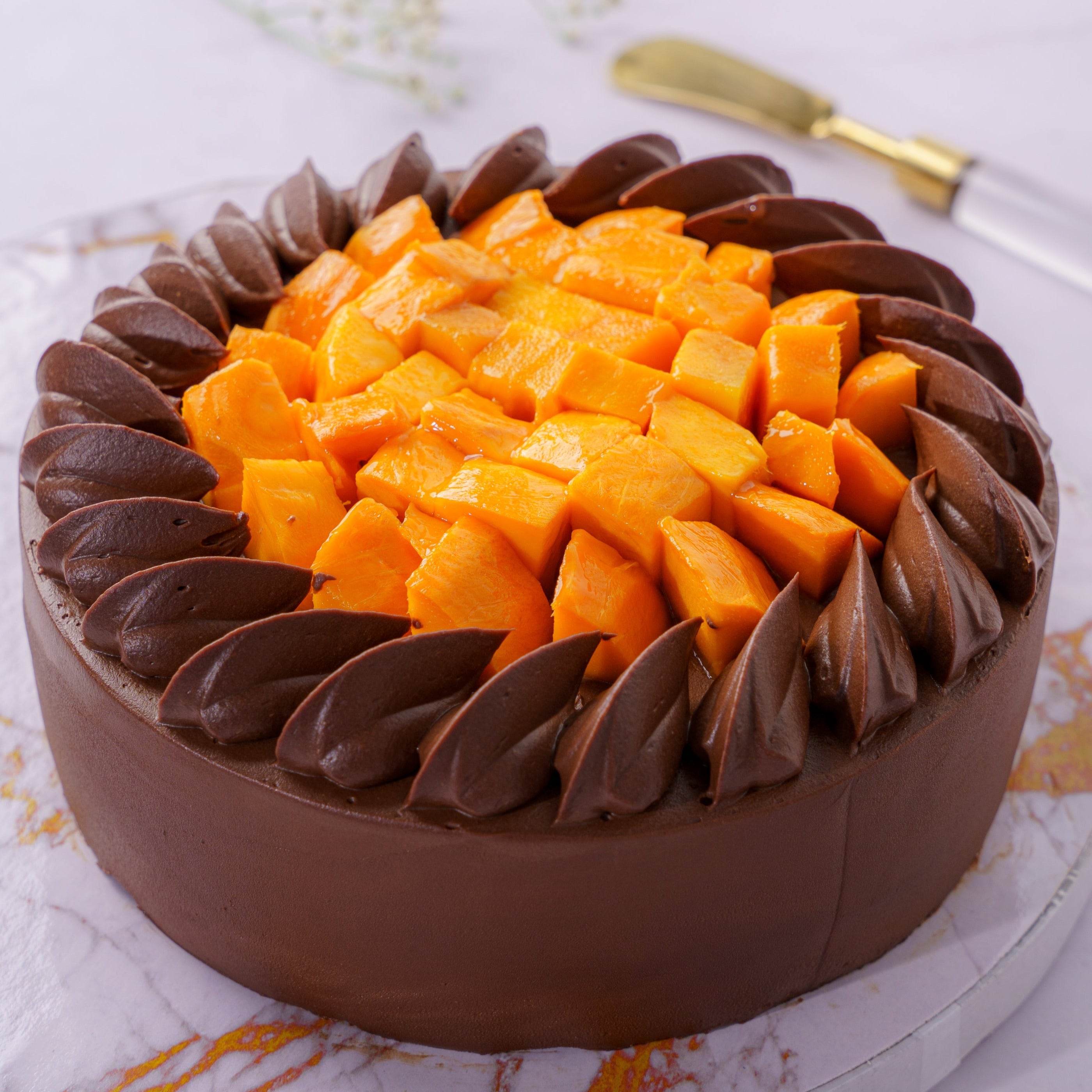 Mango Ganache Cake - Brownsalt Bakery