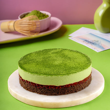Matcha Raspberry Cake - Brownsalt Bakery