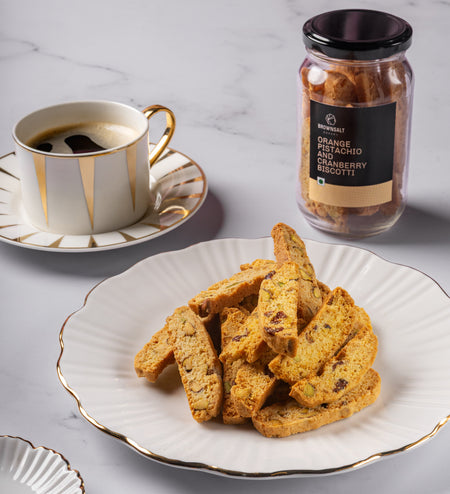 Orange, Pistachio and Cranberry Biscotti - Brownsalt Bakery