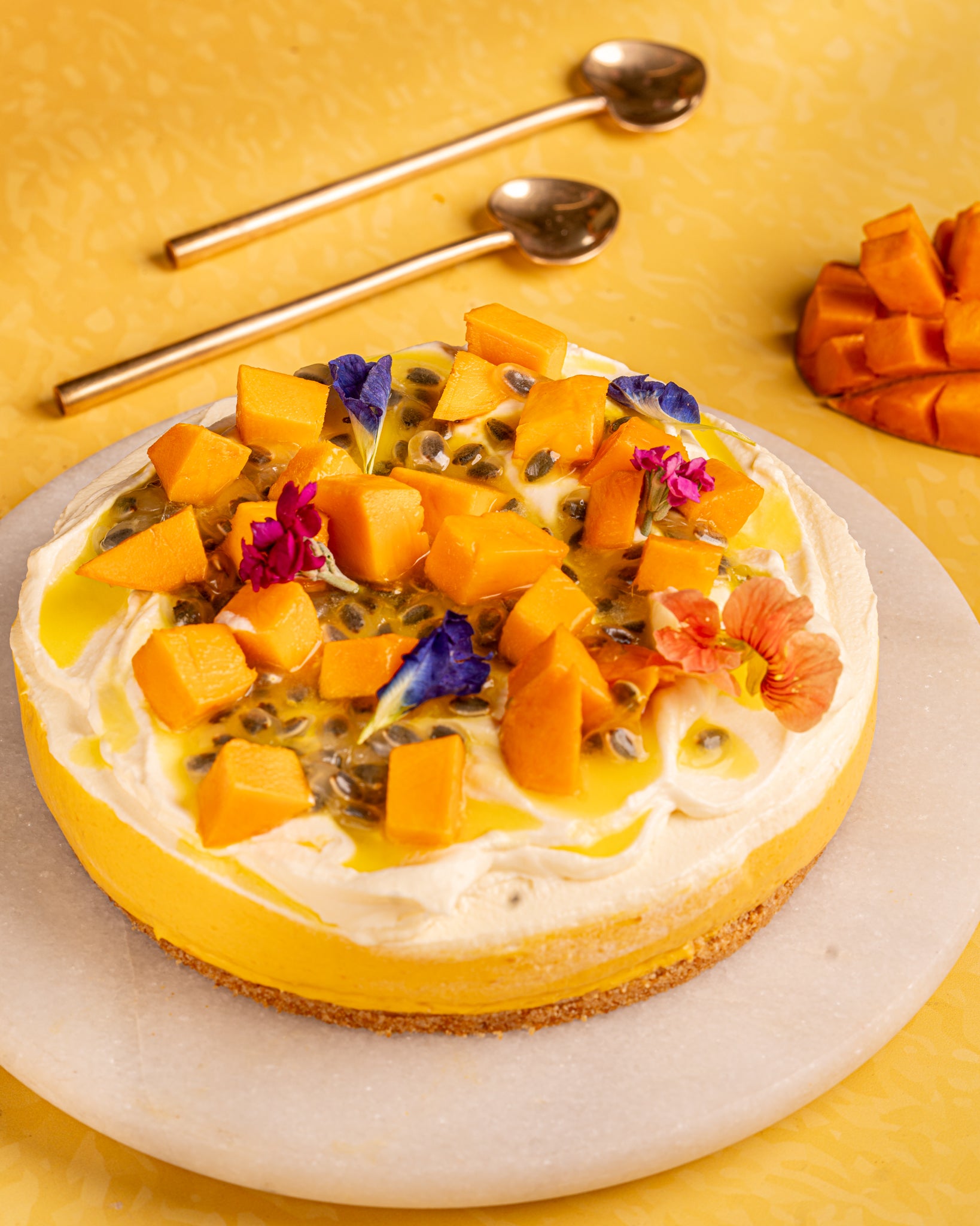 Mango Passionfruit Cheesecake - Brownsalt Bakery