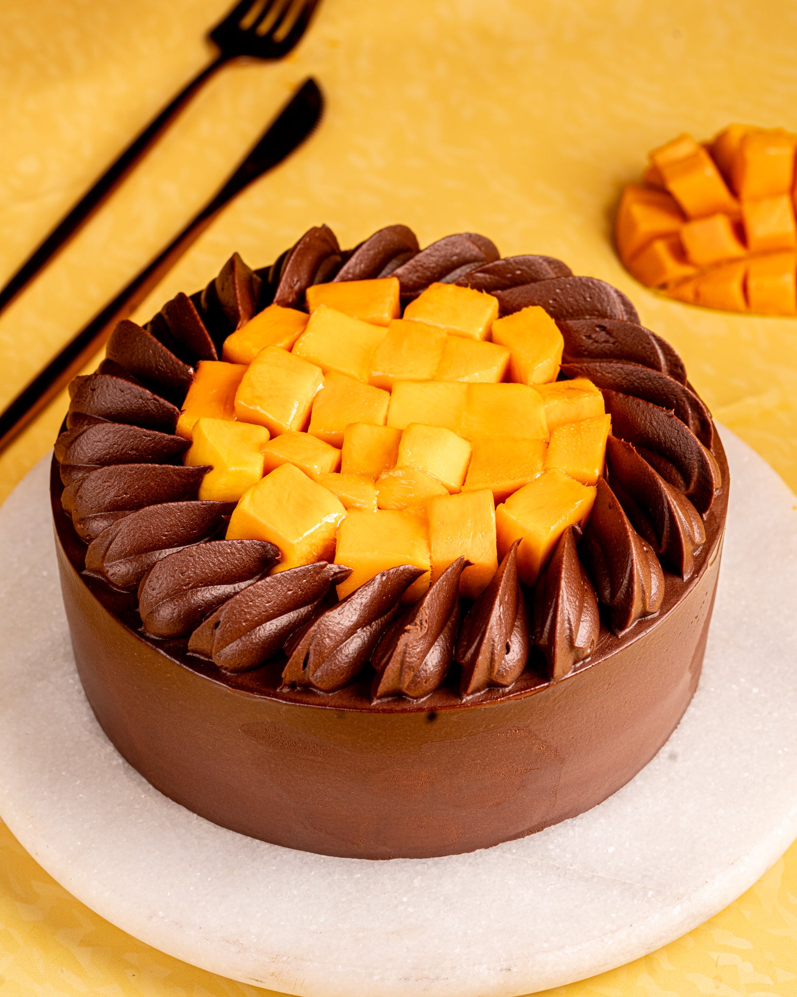 Mango Ganache Cake - Brownsalt Bakery