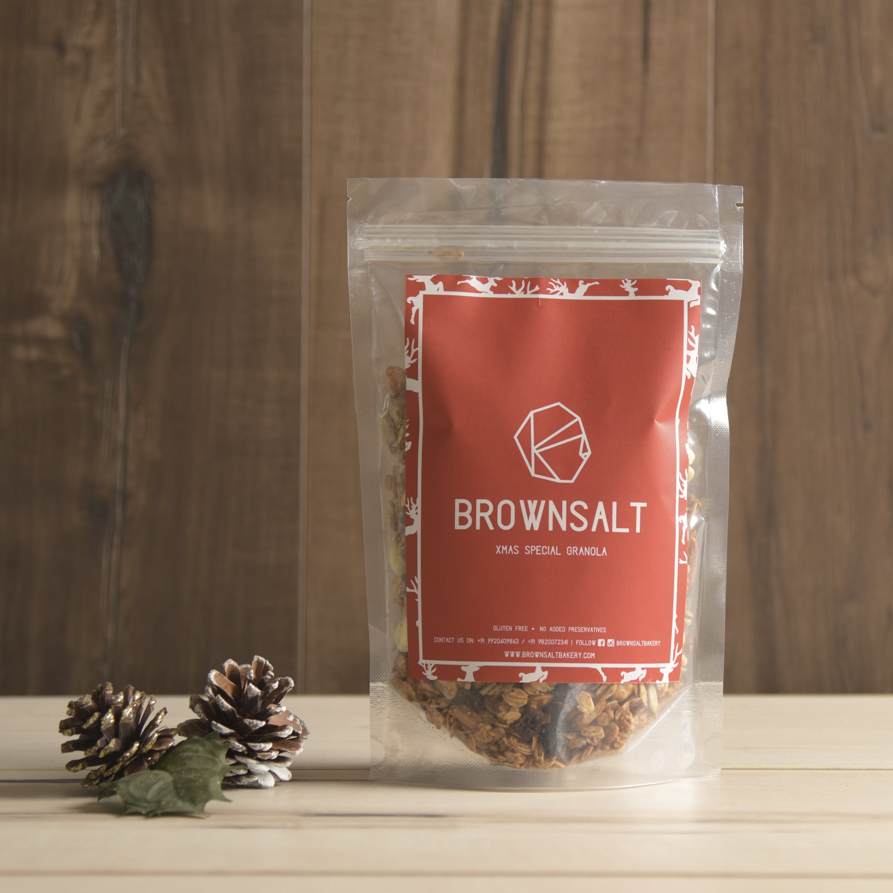 Christmas Special Granola (Gingerbread Spice with Belgium White chocolate + Cranberries) Granola Brownsalt Bakery 