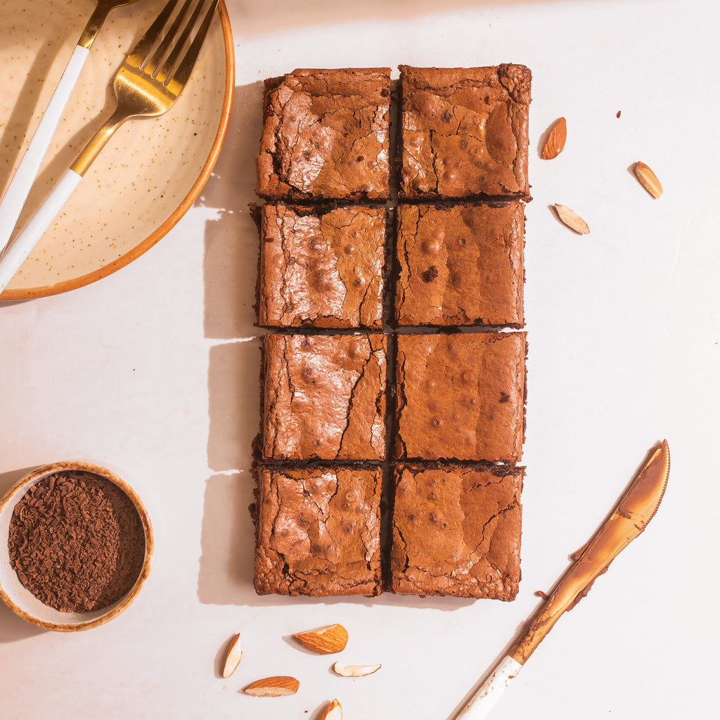 Chocolate Almond Brownies - Brownsalt Bakery