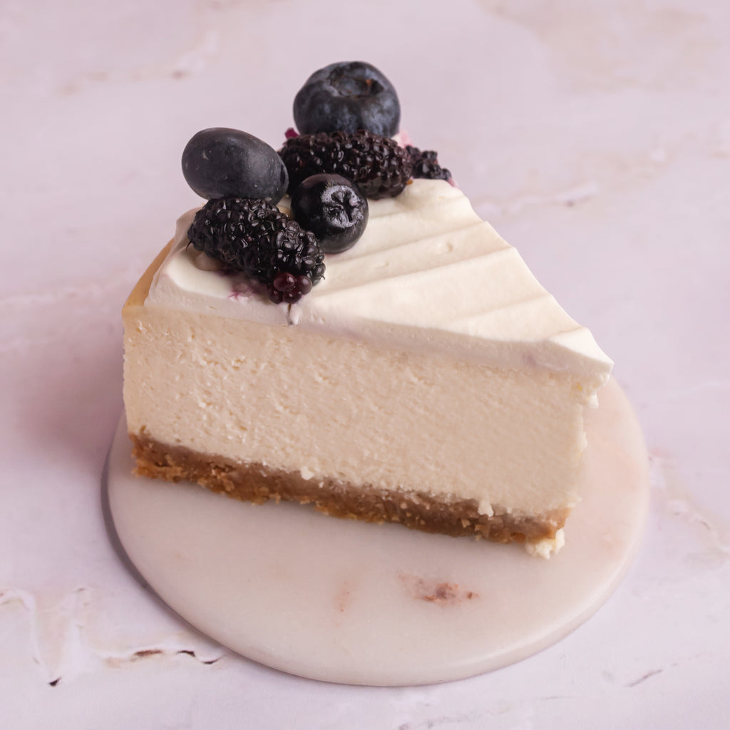 Baked NY Cheesecake with Blueberries - Brownsalt Bakery