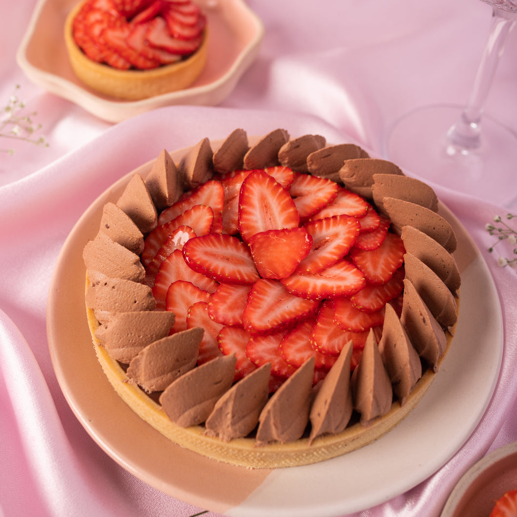 Chocolate & Strawberry Tart - Brownsalt Bakery