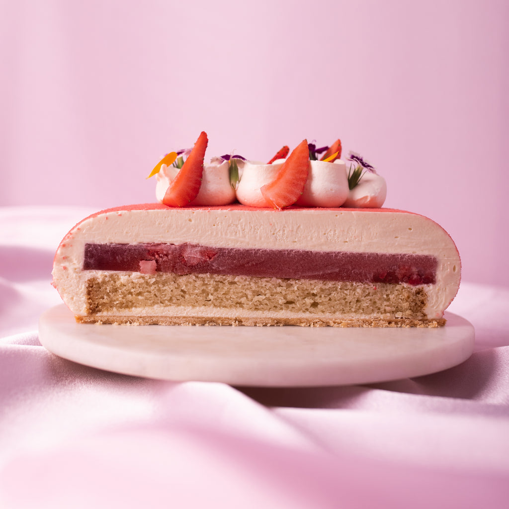 Strawberry Cream Cheese Entremet - Brownsalt Bakery