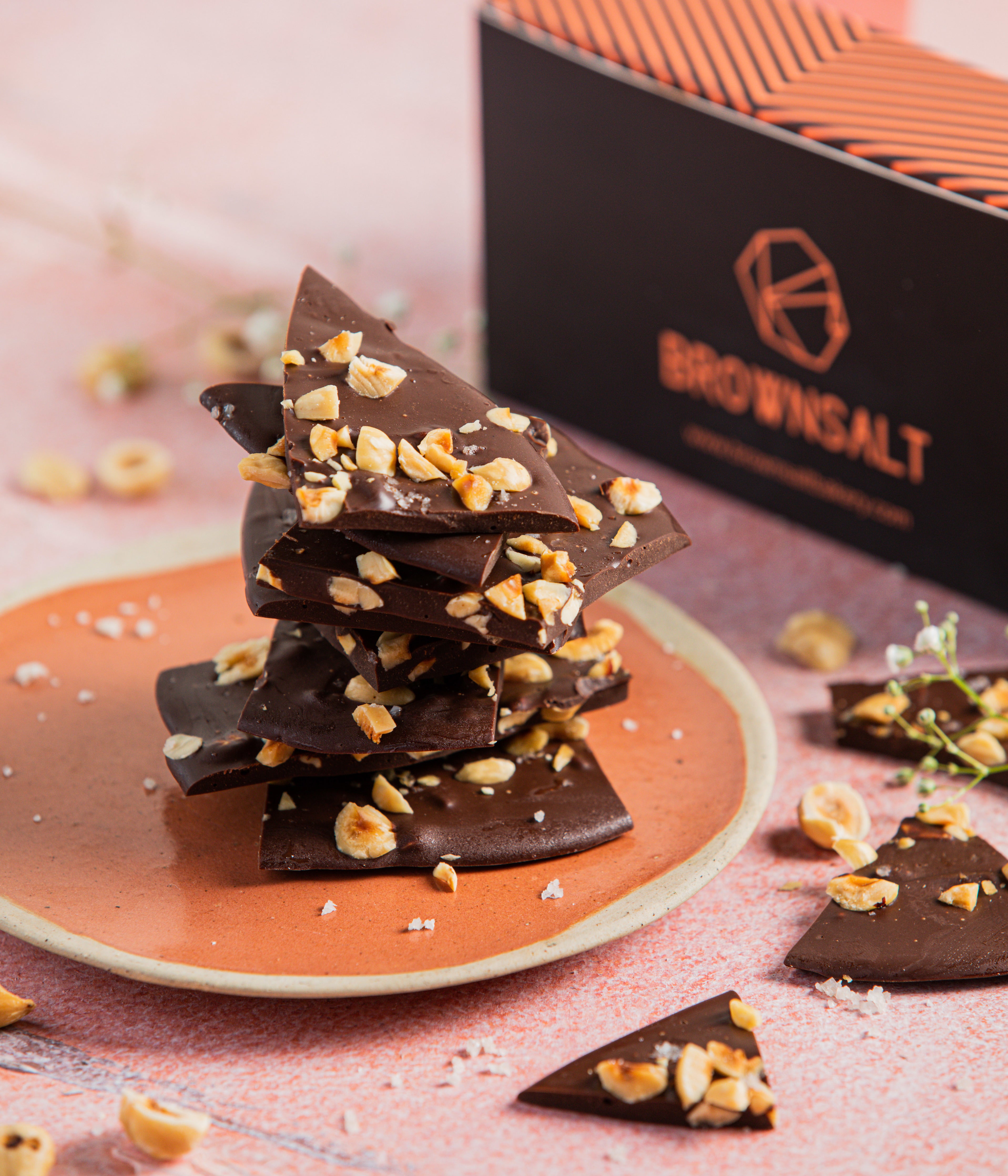 Hazelnut & Sea Salt Chocolate Barks (150g) - Brownsalt Bakery