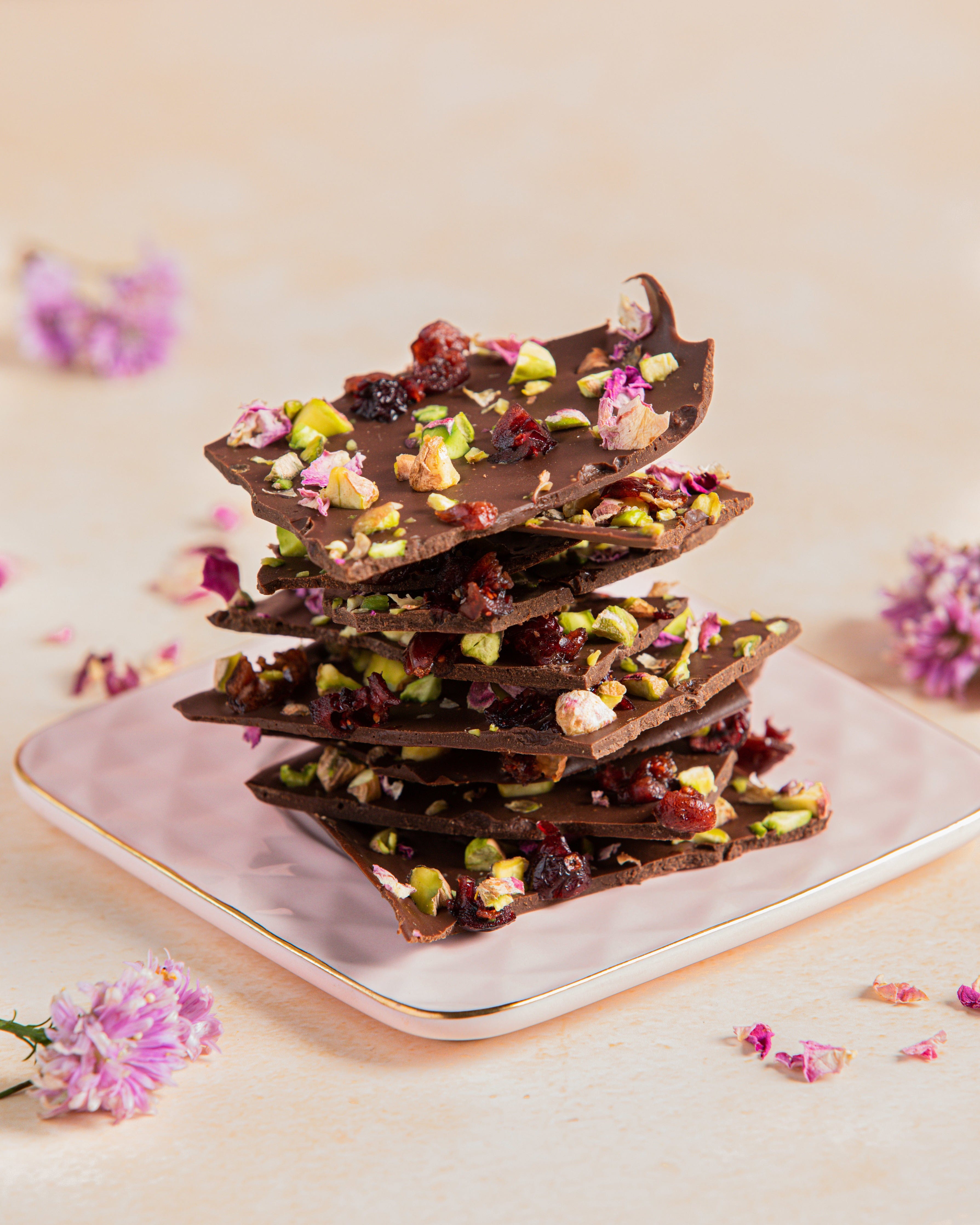 Rose Pistachio Cranberry & Chocolate Barks (150g) - Brownsalt Bakery
