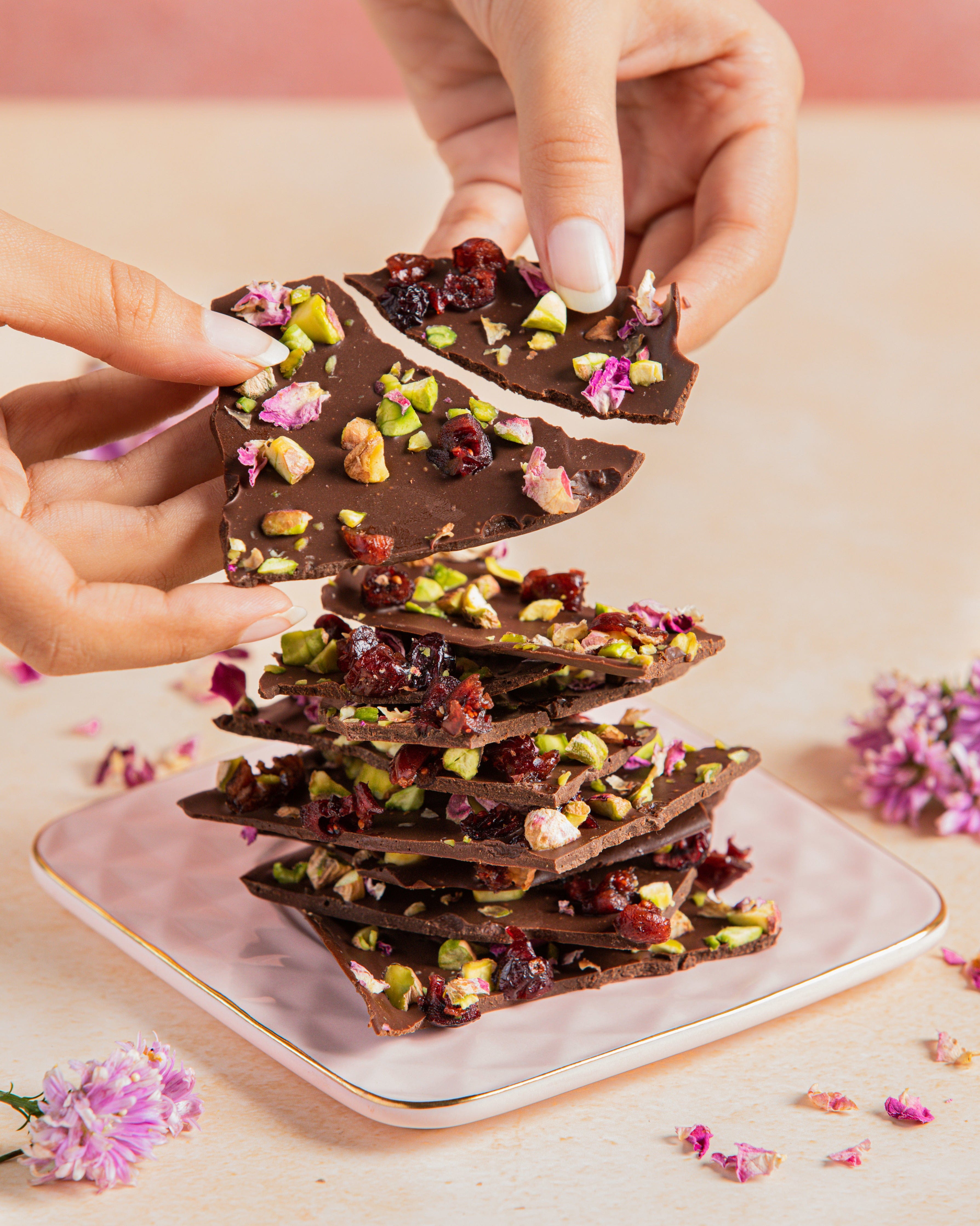 Rose Pistachio Cranberry & Chocolate Barks (150g) - Brownsalt Bakery